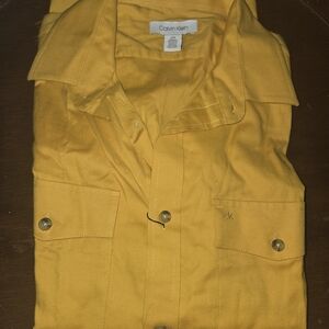 Calvin Klein Men's Mustard Yellow Utility Shirt Jacket